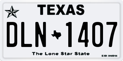 TX license plate DLN1407