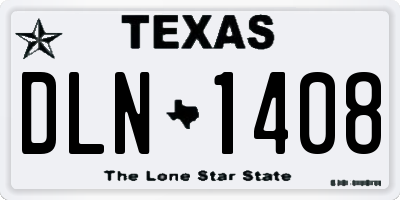 TX license plate DLN1408
