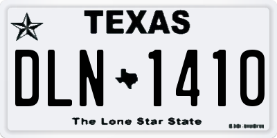 TX license plate DLN1410