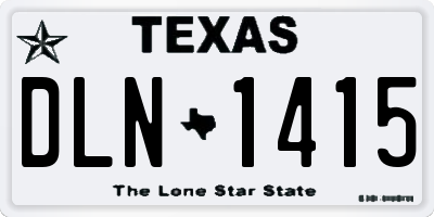 TX license plate DLN1415