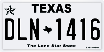 TX license plate DLN1416