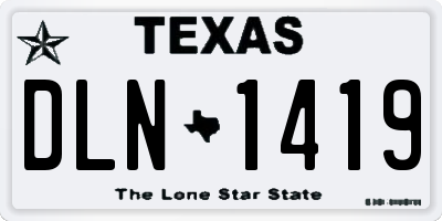 TX license plate DLN1419