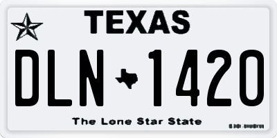 TX license plate DLN1420
