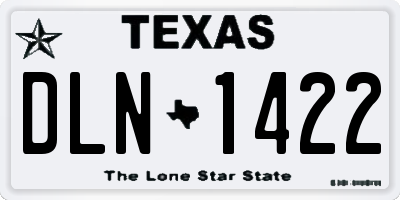 TX license plate DLN1422