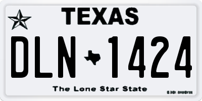 TX license plate DLN1424