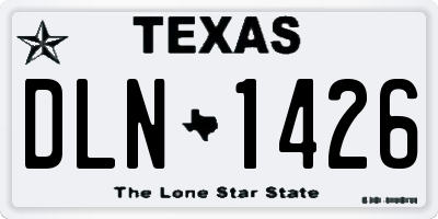 TX license plate DLN1426