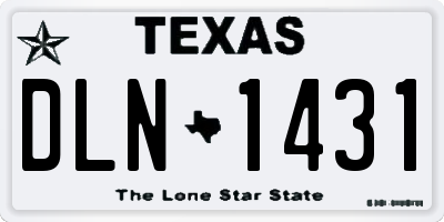 TX license plate DLN1431