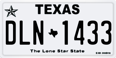 TX license plate DLN1433