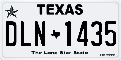 TX license plate DLN1435