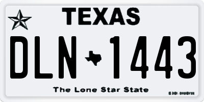 TX license plate DLN1443