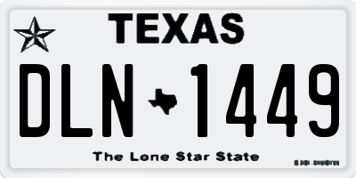 TX license plate DLN1449
