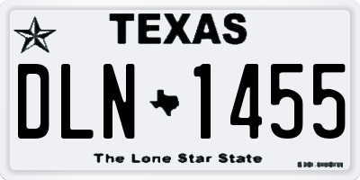 TX license plate DLN1455