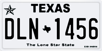 TX license plate DLN1456