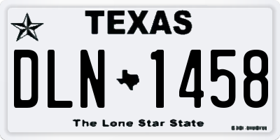 TX license plate DLN1458