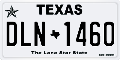 TX license plate DLN1460