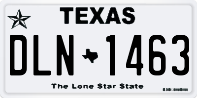 TX license plate DLN1463