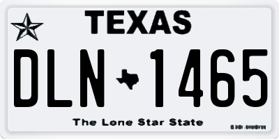 TX license plate DLN1465