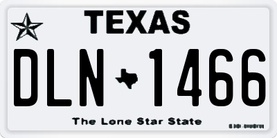 TX license plate DLN1466