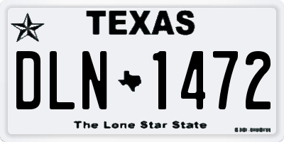 TX license plate DLN1472