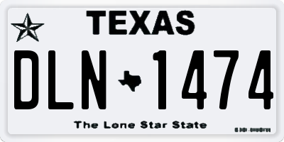 TX license plate DLN1474
