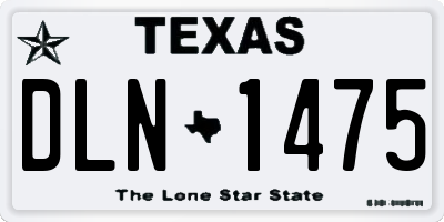 TX license plate DLN1475