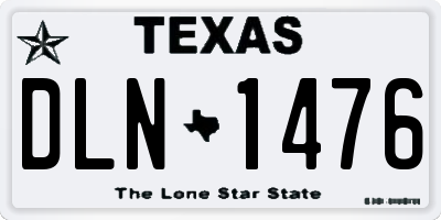TX license plate DLN1476