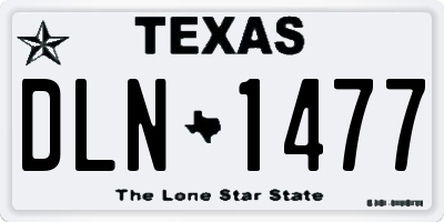TX license plate DLN1477
