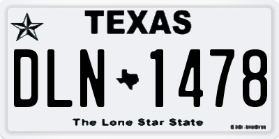 TX license plate DLN1478