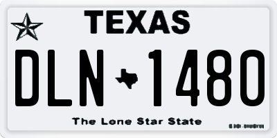 TX license plate DLN1480