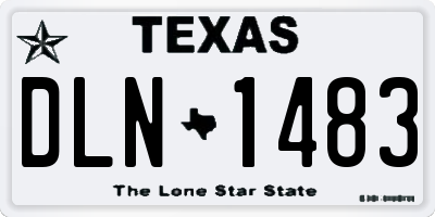 TX license plate DLN1483