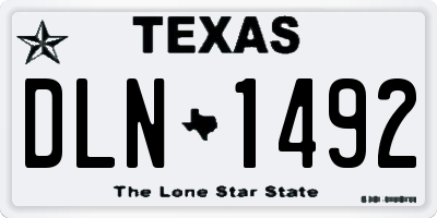 TX license plate DLN1492