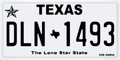 TX license plate DLN1493