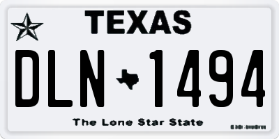 TX license plate DLN1494