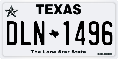 TX license plate DLN1496