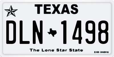 TX license plate DLN1498