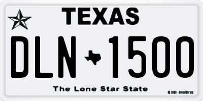 TX license plate DLN1500