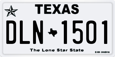 TX license plate DLN1501