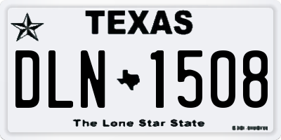 TX license plate DLN1508