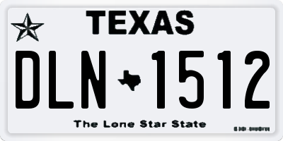 TX license plate DLN1512