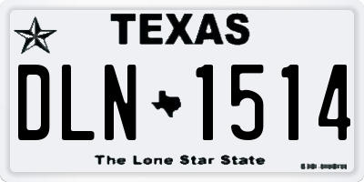 TX license plate DLN1514