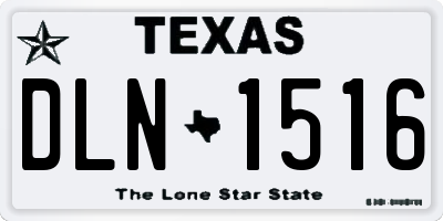 TX license plate DLN1516