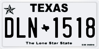 TX license plate DLN1518