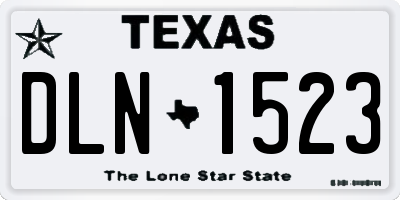 TX license plate DLN1523