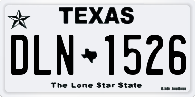 TX license plate DLN1526