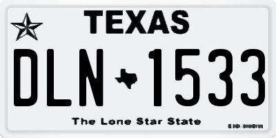 TX license plate DLN1533