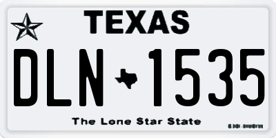 TX license plate DLN1535