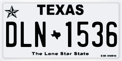 TX license plate DLN1536