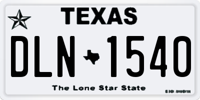 TX license plate DLN1540