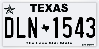 TX license plate DLN1543