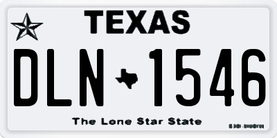 TX license plate DLN1546